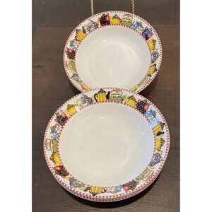 Mary Engelbreit 1994 Afternoon Tea Coupe Soup Bowls 7.5 Inch Sakura‎ Set Of 4